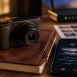 Appareil photo connecté transférant via Wi‑Fi, comparaison avant achat