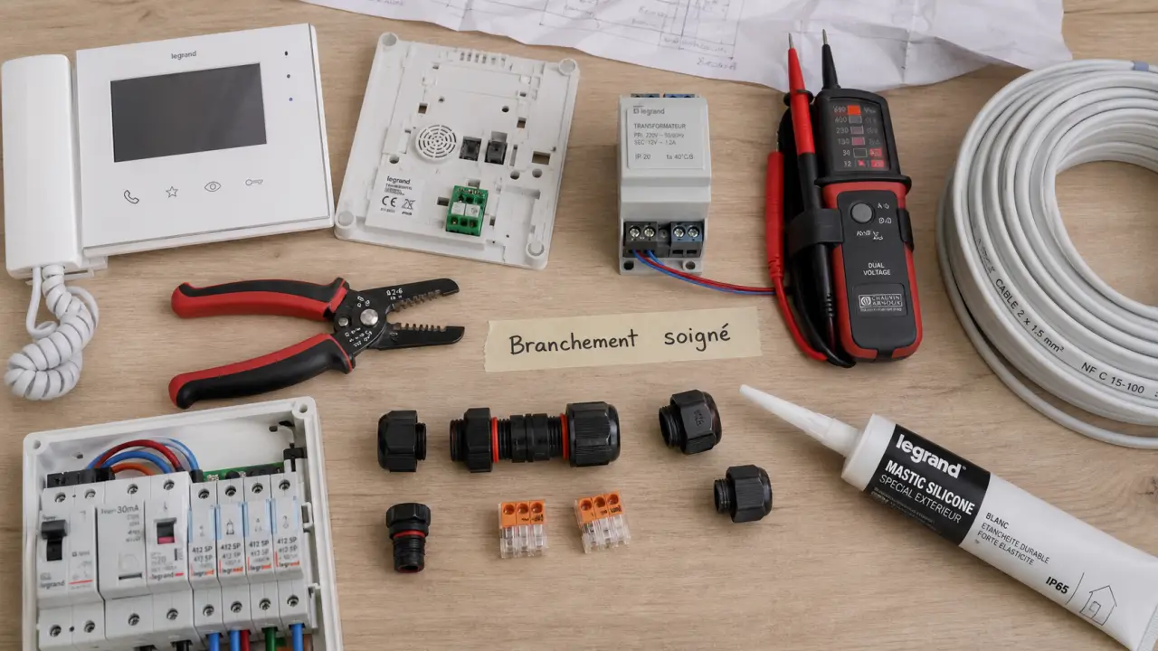 Brancher un visiophone : câble 1,5 mm² pour éviter pannes