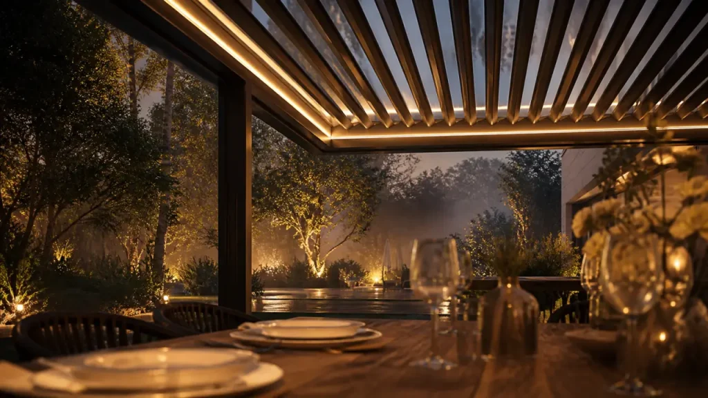 Éclairer une pergola : bandeaux LED indirects sous lames, sans éblouir