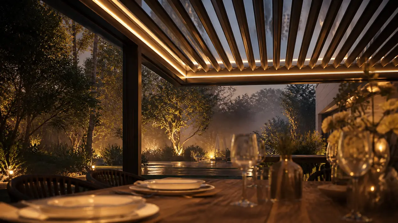 Éclairer une pergola : bandeaux LED indirects sous lames, sans éblouir