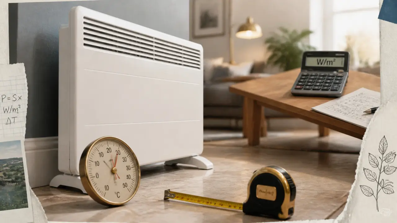 Puissance radiateur électrique par m2 : 70 à 100 W/m²