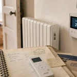 Thermostat electrique radiateur avec écran de température, fil pilote, CPL ou radio