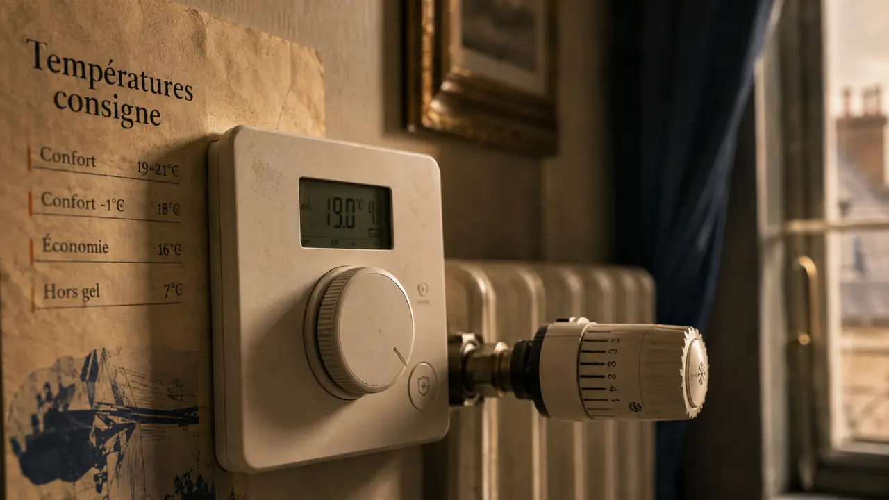Comment régler un thermostat de chauffage : 19°C jour, 16°C nuit