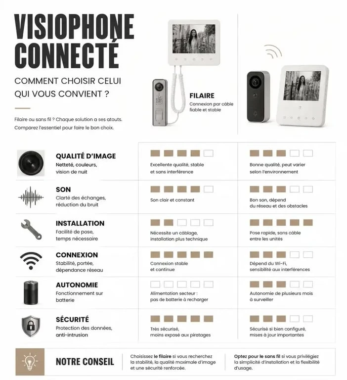 Meilleur visiophone : comparaison visuelle des critères essentiels avant achat