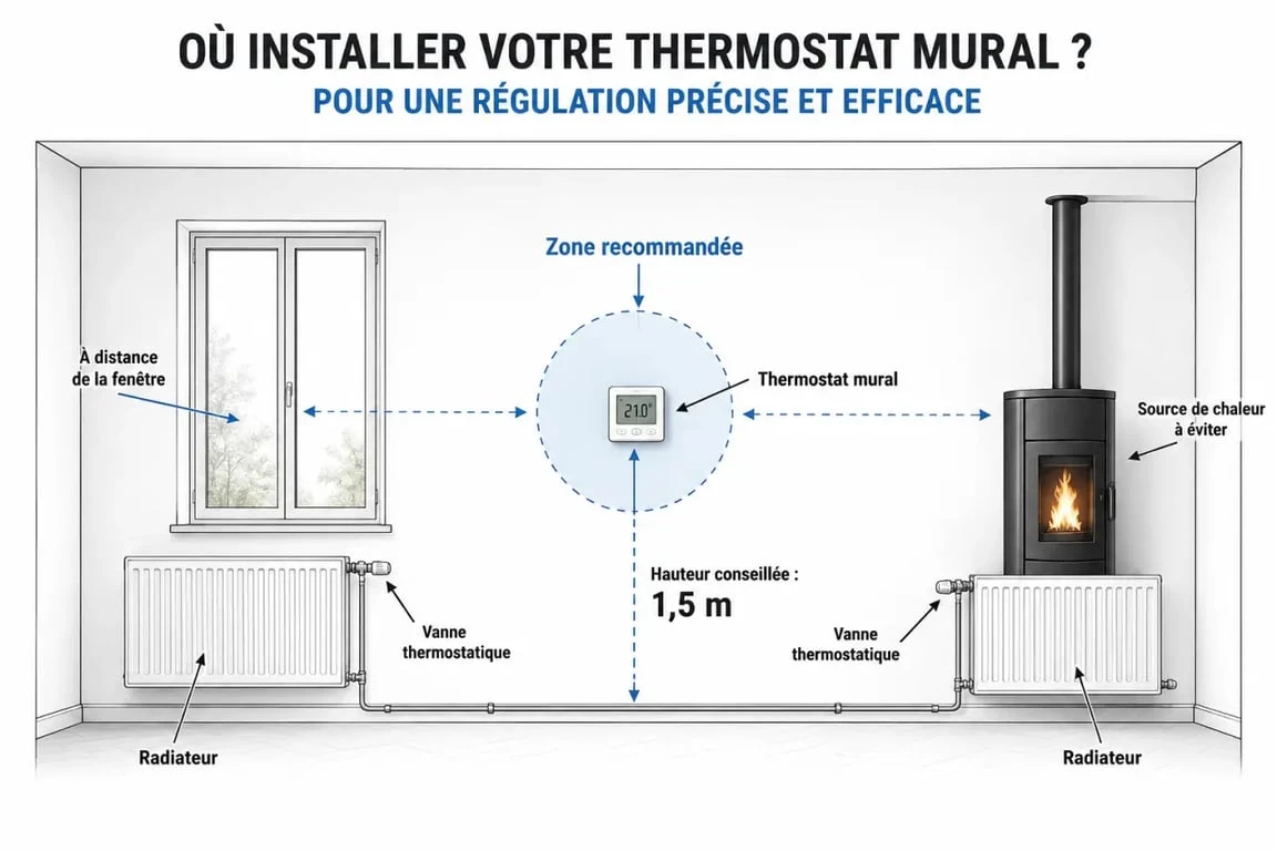 Comment régler un thermostat de chauffage : emplacement idéal du thermostat et rôle des vannes thermostatiques