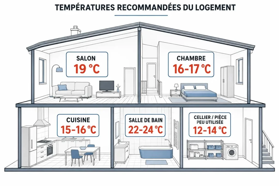 Comment régler un thermostat de chauffage : températures recommandées par pièce
