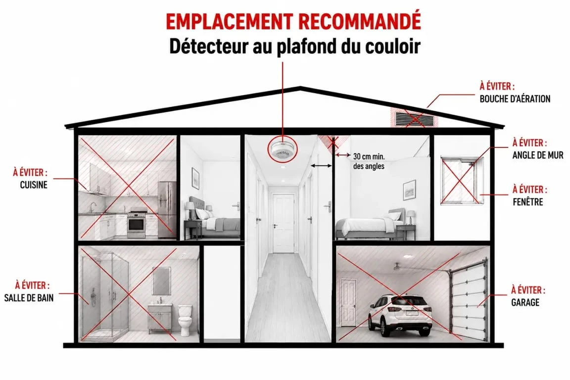 Où placer un détecteur de fumée : schéma éditorial des emplacements idéaux et des zones à éviter dans un logement