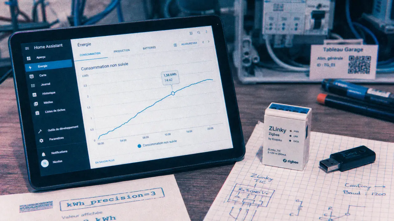 Home Assistant energy : consommation non suivie ZLinky, arrondis et rattrapages