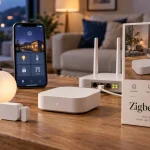 Passerelle zigbee tuya avec connexion Ethernet et capteurs Zigbee, contrôle Smart Life via Wi‑Fi