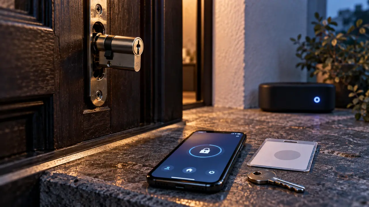 Serrure connectée Somfy : cylindre remplacé, accès via smartphone
