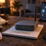 zigbee gateway USB Ethernet Wi‑Fi sur table, smart home
