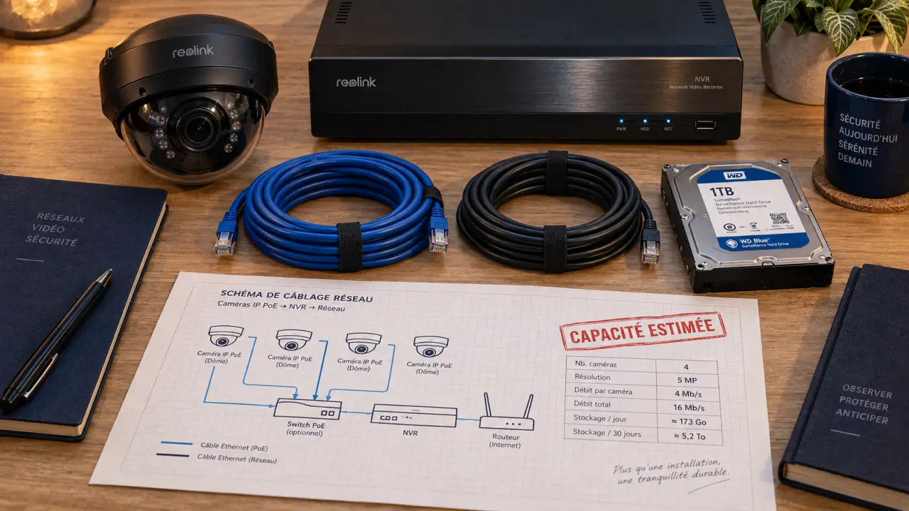 Caméra de surveillance Dahua IP PoE : câblage avec NVR
