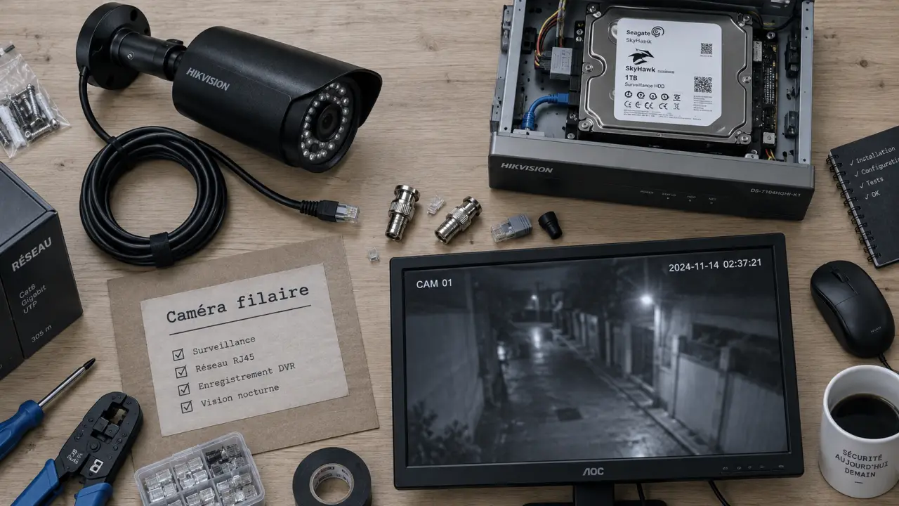 Caméra de surveillance filaire pour éviter les coupures