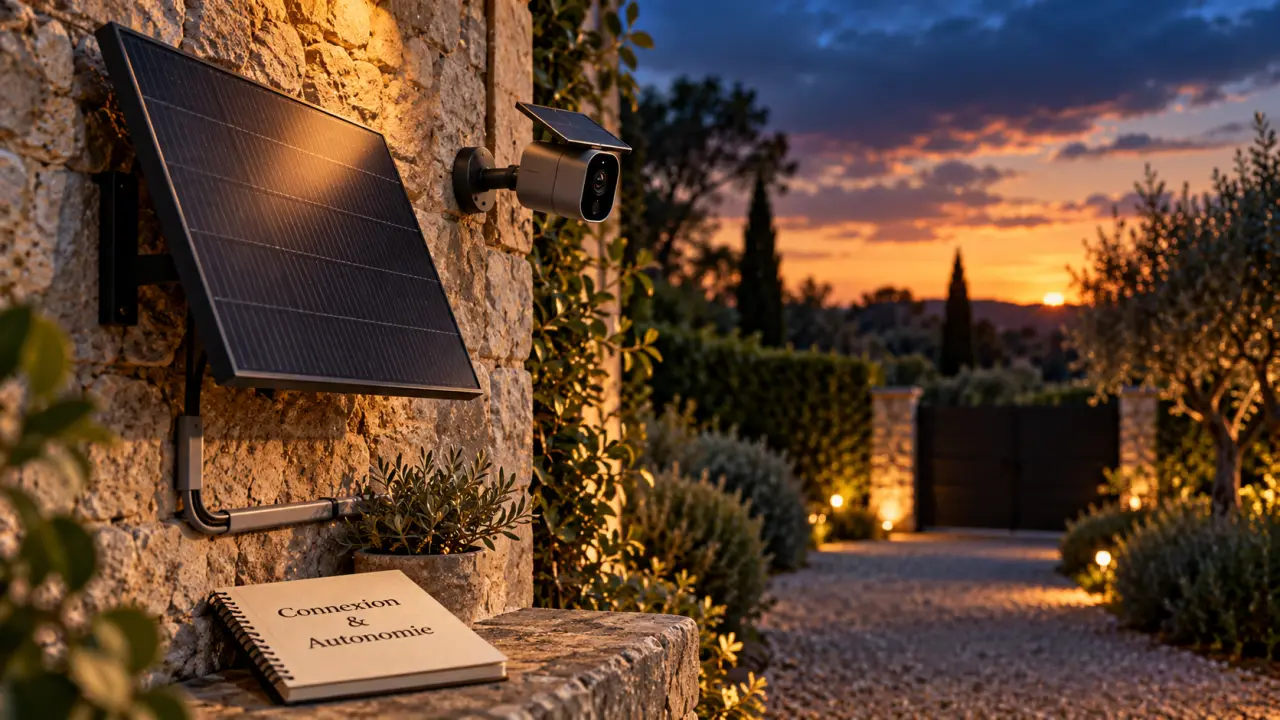 Caméra de surveillance solaire en extérieur avec autonomie en hiver