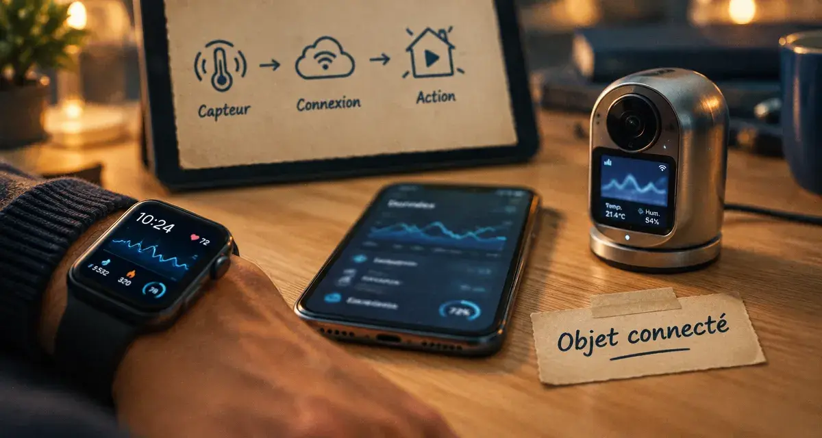 Objet connecté définition : montre et smartphone connectés