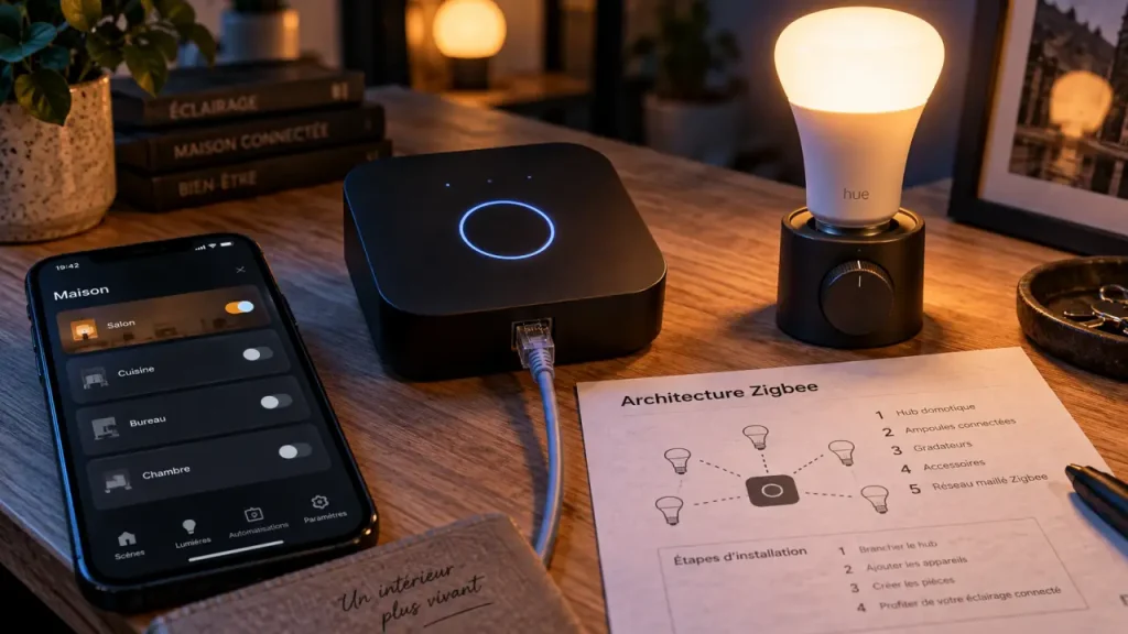Philips Hue Zigbee : Hue Bridge et smartphone, fonctions avancées