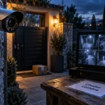 Type de caméra de surveillance : caméra tubulaire et DVR/NVR à l’entrée de maison