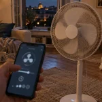 Ventilateur connecte contrôlé via smartphone pour confort d’été